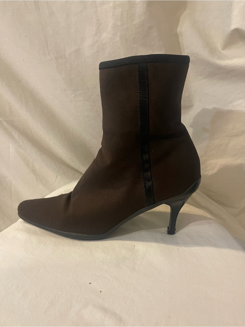 Prada Fabric Logo Ankle Boot